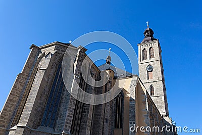 Church of saint James (Kostel svateho Jakuba), Kutna Hora, Czech Republic, Czechia. Stock Photo