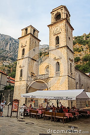 The Church of Saint Michael in the Old Town of Kotor, Montenegro Editorial Stock Photo