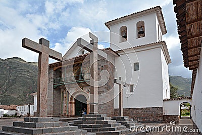 The church of Saint Peter-Apostle of Andahuaylillas. Stock Photo