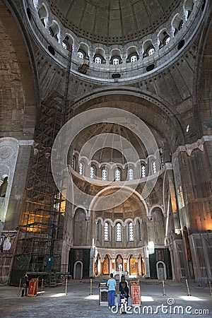 Church Of Saint Sava Interior, Belgrade, Serbia Editorial Stock Photo