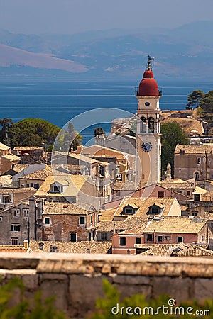 Church of Saint Spyridon of Trimythous, Corfu Town, Greece Stock Photo