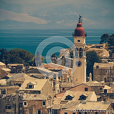 Church of Saint Spyridon of Trimythous, Corfu Town Stock Photo