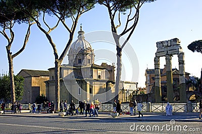 The Church of saints Luke and Martina Rome Editorial Stock Photo