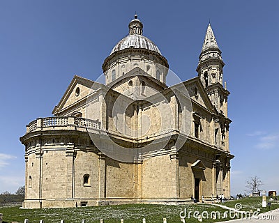 The Church of San Biagio just outside the town walls of Montepulciano, Italy. Editorial Stock Photo