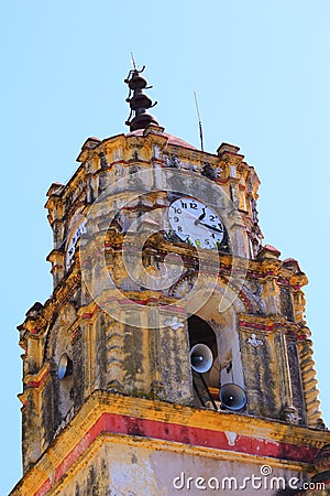 Church of the Magic town of tetela del volcan, morelos, mexico II Editorial Stock Photo