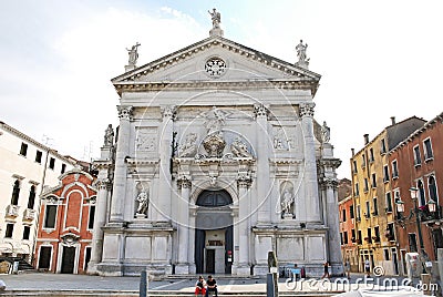 Church of San Stae in Venice, Italy Editorial Stock Photo