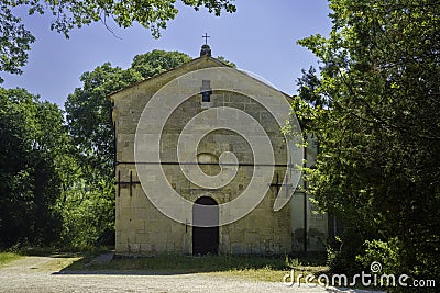 Church of Sant Agostino in Rocca d Elmici near Predappio, Forli province Stock Photo