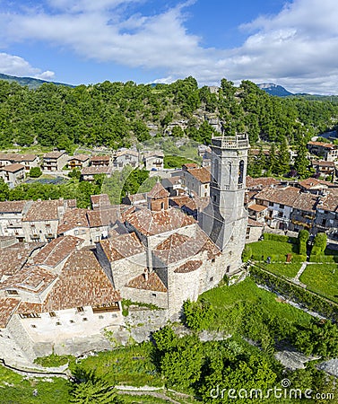 Church of Sant Miquel de Rupit, a Spanish municipality Stock Photo