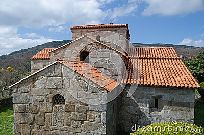 The church of Santa Comba de Bande, Ourense, Galicia. Spain Editorial Stock Photo