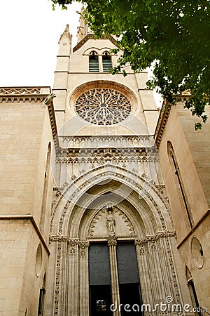 Church of Santa Eulalia Majorca Stock Photo