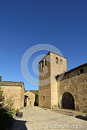 Church of Santa Lucia, Osia, Comarca de la Jacetania, Huesca province, Aragon, Spain Stock Photo