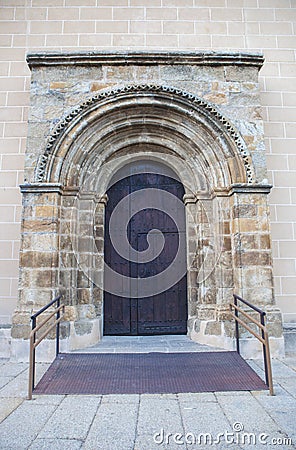 Church of Santa Maria de Almocovar, Alcantara, Caceres, Extremadura, Spain Stock Photo