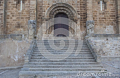 Church of Santa Maria de Almocovar, Alcantara, Spain Stock Photo