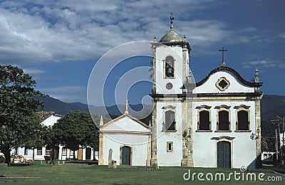 The church of Santa Rita in Paraty, State of Rio de Janeiro, Bra Stock Photo