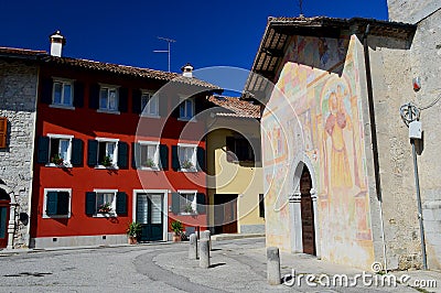 San Biagio Square in Cividale del Friuli, Italy Stock Photo