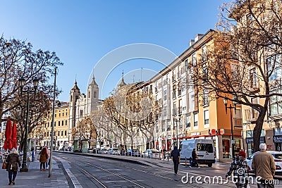 The church of Santo Tomas de Aquino, is an 18th century baroque churchÂ located in Zaragoza, Spain Editorial Stock Photo