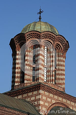 Church spire in Bucharest Stock Photo