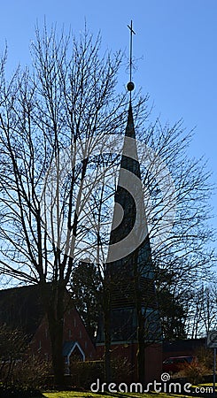 Church in Spring in the Town VisselhÃ¶vede, Lower Saxony Stock Photo