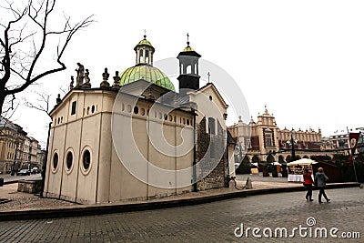 Church of St. Adalbert in Krakow Editorial Stock Photo