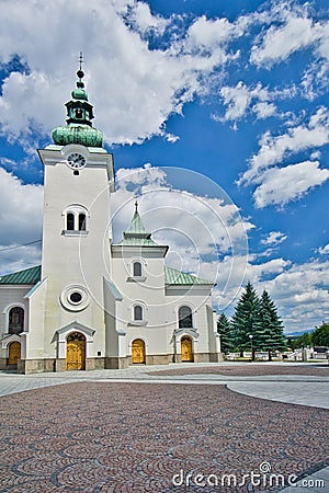 The Roman-Catholic parish church of St. Andrew in Ruzomberok Stock Photo