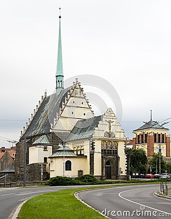 Church of St. Bartholomew - Pardubice Stock Photo
