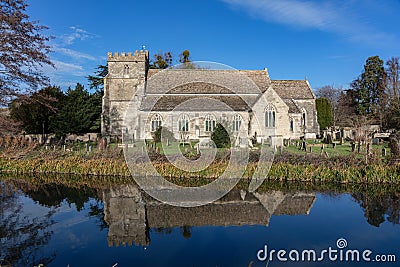 Church of St. Cyr, Stonehouse and the Stroudwater Canal. Near Stroud Gloucestershire, UK Stock Photo