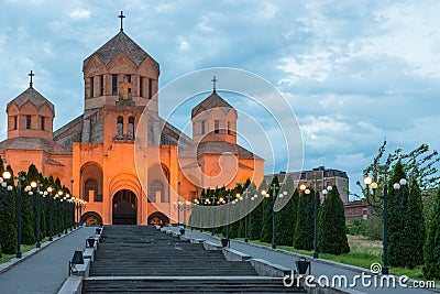 church of St. Gregory in the evening in Erevan Stock Photo