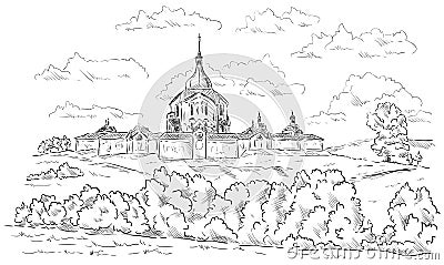 Church of St Jan Nepomucky Vector Illustration