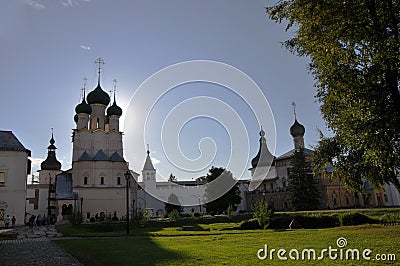 Church of St. John the Evangelist and Hodegetria Church in Kremlin in Rostov The Great Stock Photo