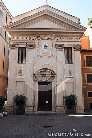 The church of St. John of the Pinecone in Rome Editorial Stock Photo