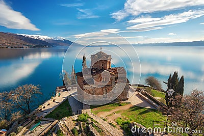 Church of St. John the Theologian -at Kaneo, Ohrid, Macedonia Stock Photo