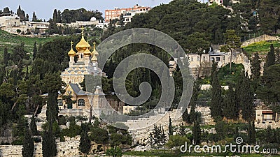 Church of St. Mary Magdalene, Jerusalem, Israel Stock Photo