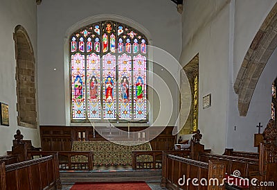 The Church of St Oswald interior. Warton, near Carnforth, Lancashire, Editorial Stock Photo