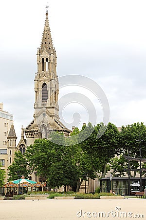 Church of St. Perpetua and St. Felicity in Nimes, France Editorial Stock Photo