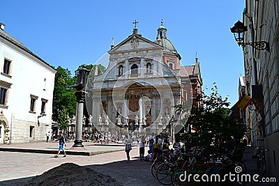 Church of St. Peter and Paul, a Baroque monument in the streets of Krakow Editorial Stock Photo