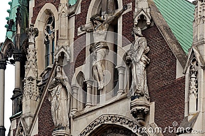 Church of Sts. Olha and Elizabeth, Lviv, Ukraine Stock Photo