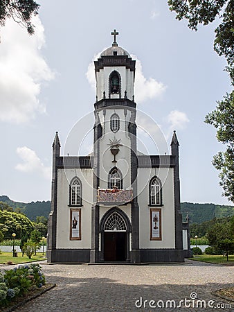 Church of SÃ£o Nicolau, Sete Cidades, Azores, Portugal Editorial Stock Photo