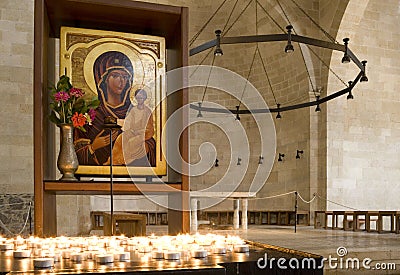 Church in Tabgha on Lake Kinneret Stock Photo