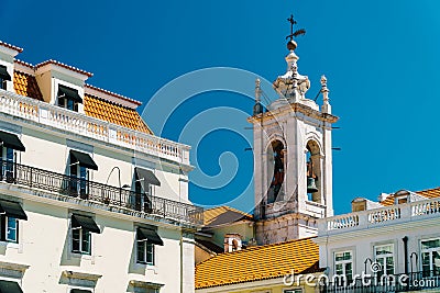 Church Tower Building In Lisbon Stock Photo