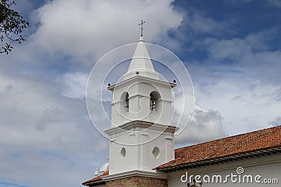 Church tower of colonial origin Stock Photo