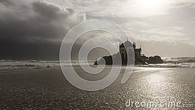 Church in the middle of the ocean Stock Photo