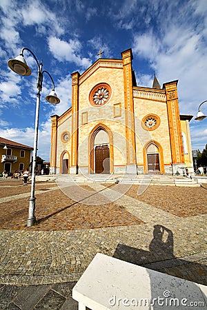 church in villa cortese tower sidewal Editorial Stock Photo