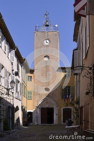 Church in the village of Biot in France Stock Photo