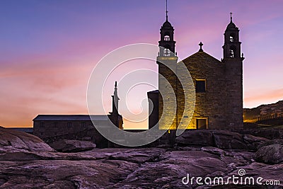 The Church of Virgen de la Barca, Muxia, Galicia, Spain Stock Photo