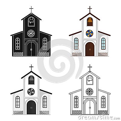 Church in which the bride and groom conduct a rite before the wedding.Wedding single icon in cartoon style vector symbol Vector Illustration