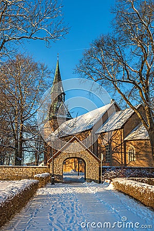 Church in winter Stock Photo