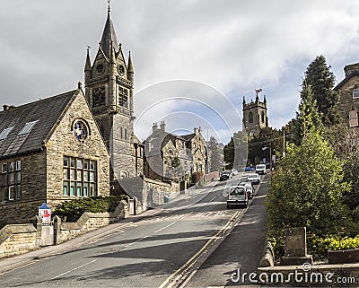 Churches on main road at Pateley Bridge,North Yorkshire, England, UK. Stock Photo