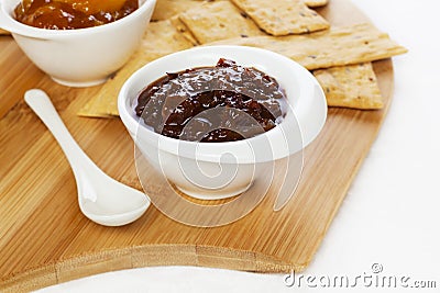 Chutney and Crackers Stock Photo