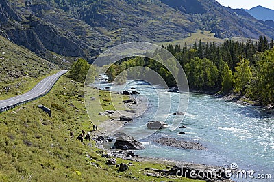 The Chuya river in the Altai mountains Stock Photo