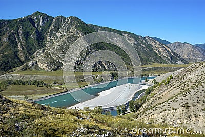 The Chuya river in the Altai mountains Stock Photo